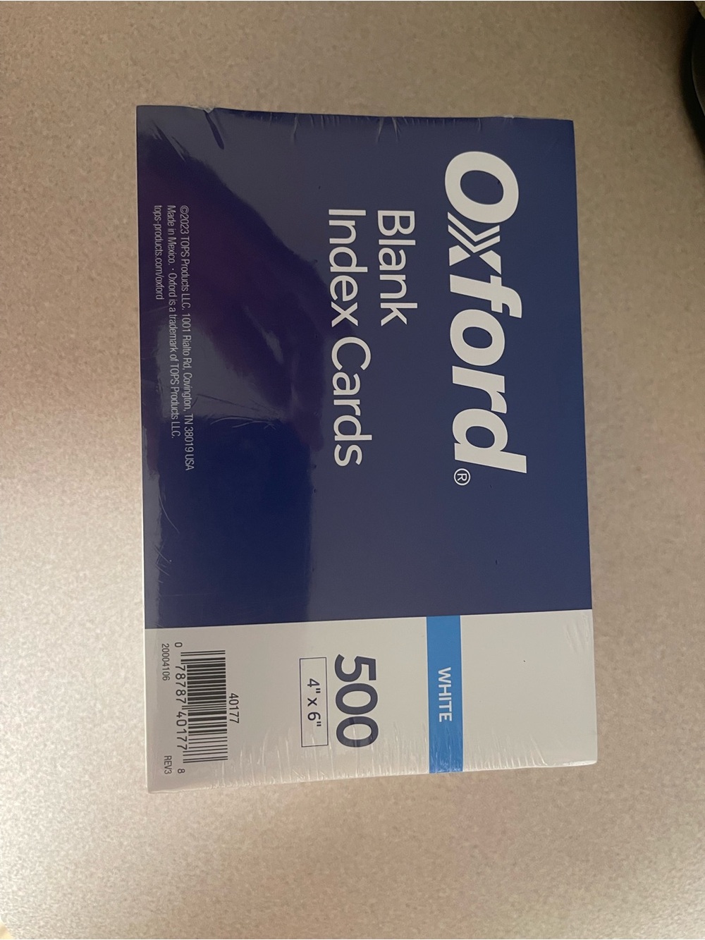 Oxford White Blank Index Cards 4” x 6” - 500 Pack